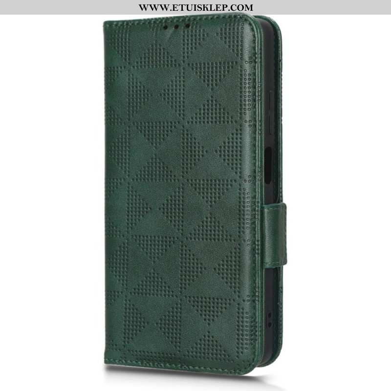 Etui Folio do Poco X5 5G Trójkąty Ze Smyczą